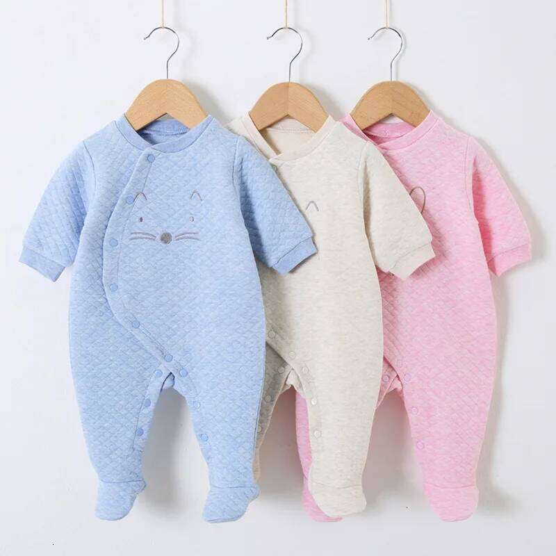 Baby cotton rompers clothes long sleeve Unisex pyjamas newborn baby girl boy footed overalls jumpsuit outfit 26Y0224