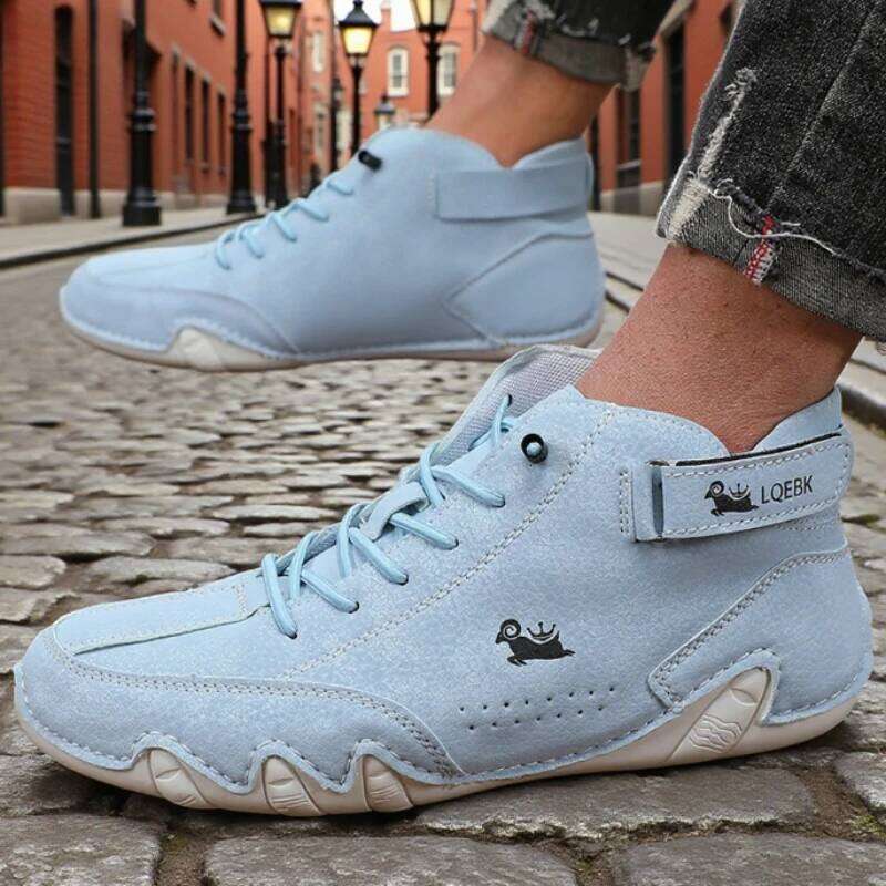 Classic Loafers Comfortable Fashionable Walking Casual Flat Shoe Multifunctional High Top Design Driving Men's Bare Boots