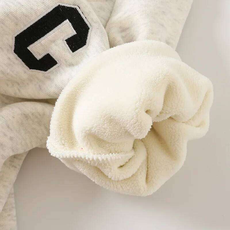 Autumn Winter Baby Rompers Thick Jumpsuits Fur Lining Toddler Clothes Boys Outfit 26Y0224