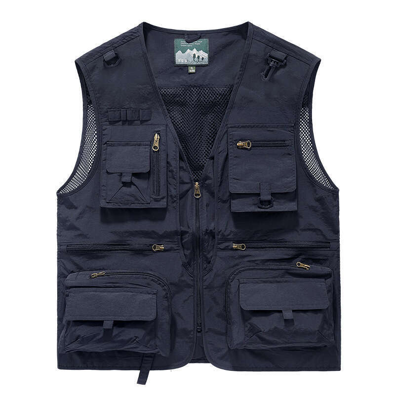 Spring Autumn New Mesh Quick-Dry for Men, Casual Outdoor Multi-Pocket Fishing and Photography Vest 8512