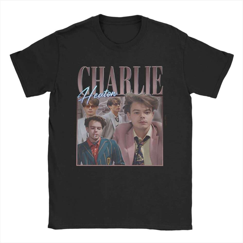 Funny Charlie Heaton T-Shirt for Men Crewneck Pure Cotton T Shirts Short Sleeve Tee Shirt Graphic Printed Clothes H260224