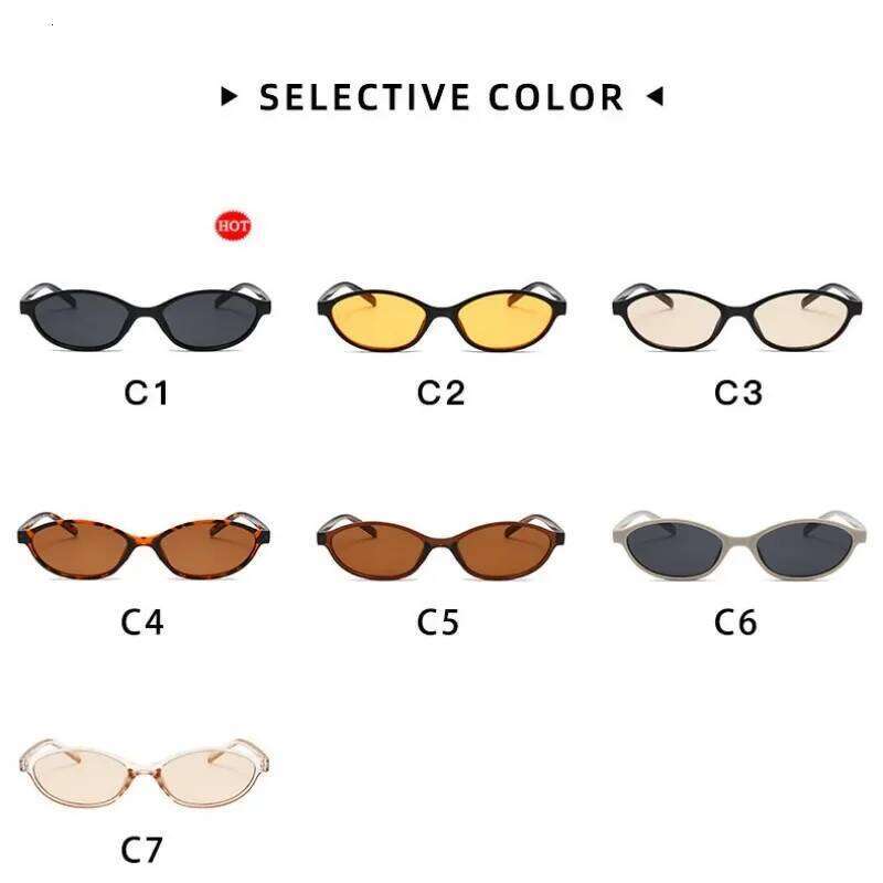 Cute Oval Small Frame Sunglasses Women New Retro Style Sexy Brown Sun Glasses Ladies Trendy Fashion Decorative Shades Eyeglass 26W0224
