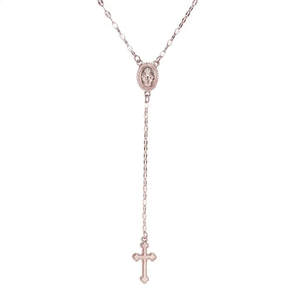 2026 Fashion Vintage Christian Cross Bohemia Religious Rosary Pendant Necklace for Women Charm Jewelry Gifts 260206