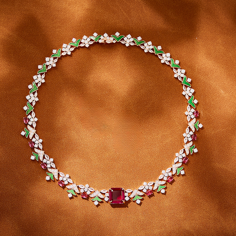 New Forest-Themed Garden Choker Necklace, Gold-Plated Necklace, Fashionable And Elegant , With A Socialite Vibe Necklace, Suitable For Evening Wear Ne