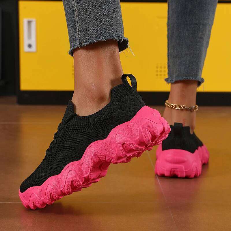 Sports Comfortable Lightweight Sneakers Breathable Mesh Platform Fashion Women's Outdoor Casual Shoes