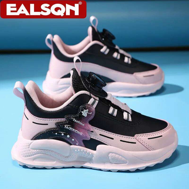 Fashion Children Boy Sneaker Non-slip School Casual Walking Leather Tennis Sport Shoes for Kids Girls 5 To 16 Years 26W0224