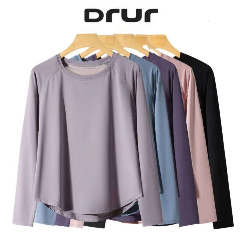 DRUR Yoga Top Women Long Sleeve Quick Dry Loose Sports Shirt Female Workout T-Shirt Running Tee Gym Clothes Sportswear New 26Y0224