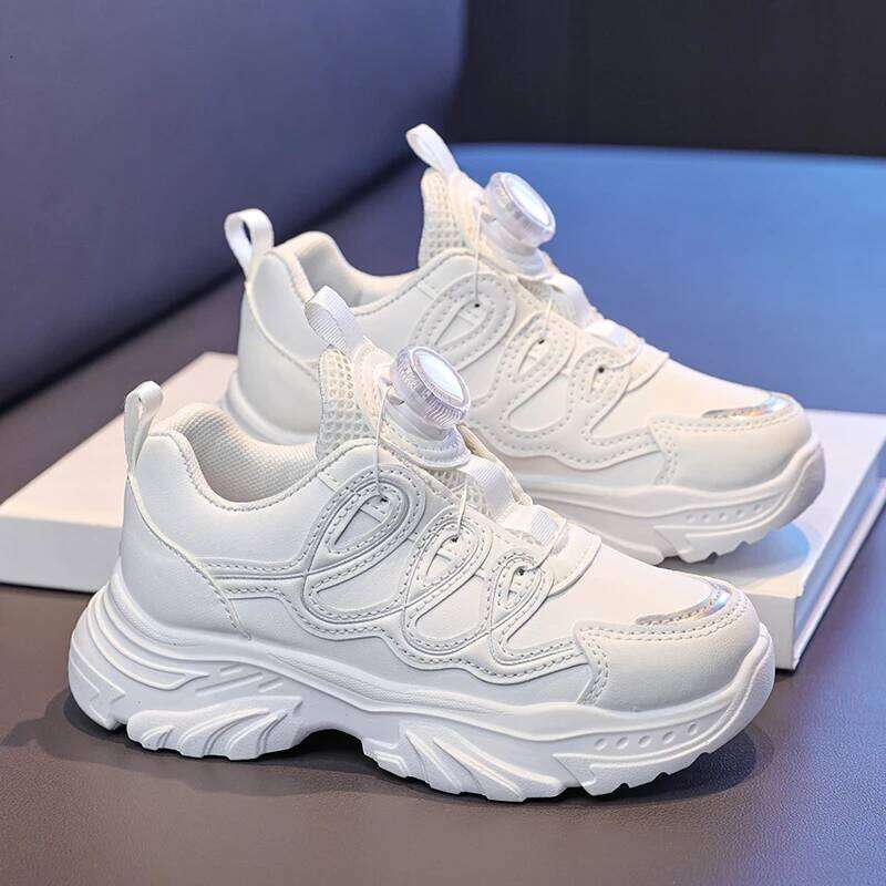 White Sneakers Sport Shoes Kids Spring New Platform School Fashion Athletic Footwear Tennis Girls Sneaker 4-12 Years 26W0224