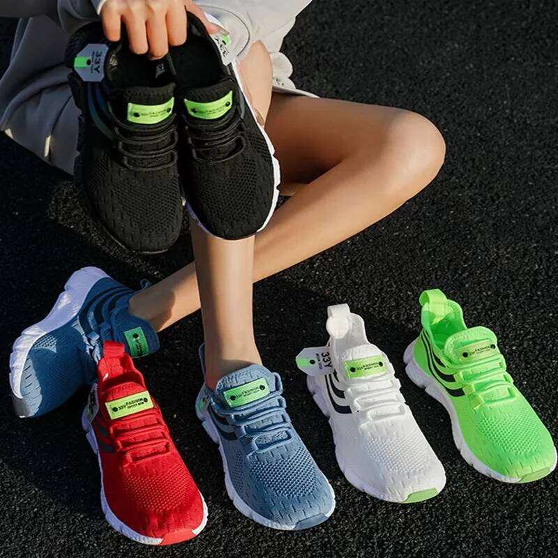 Men's High-quality Lightweight Mesh Design Breathable Comfortable Anti Slip Sole Track Field Running Lace Up Shoes