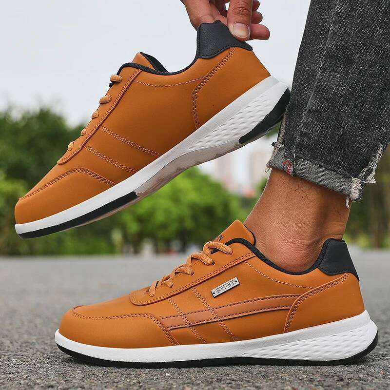 Fashion Casual Men's Waterproof Walking Sneakers Trend Comfortable Lace-up Shoes Outdoor Non-Slip Footwear Tennis for Men