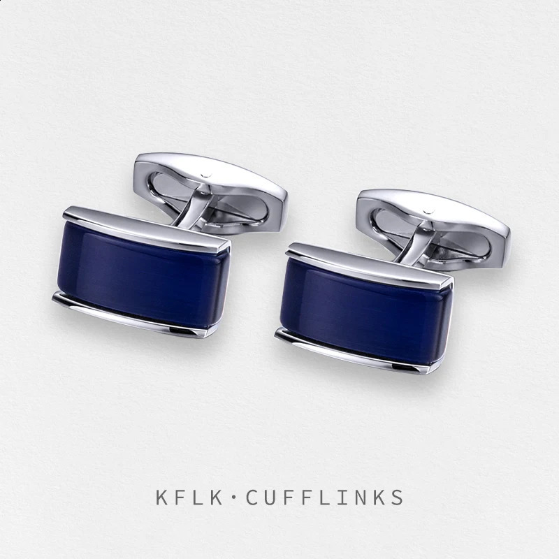 KFLK shirt cufflinks for mens buttons cuff links Blue black gradual gemelos High Quality abotoaduras guests 260208