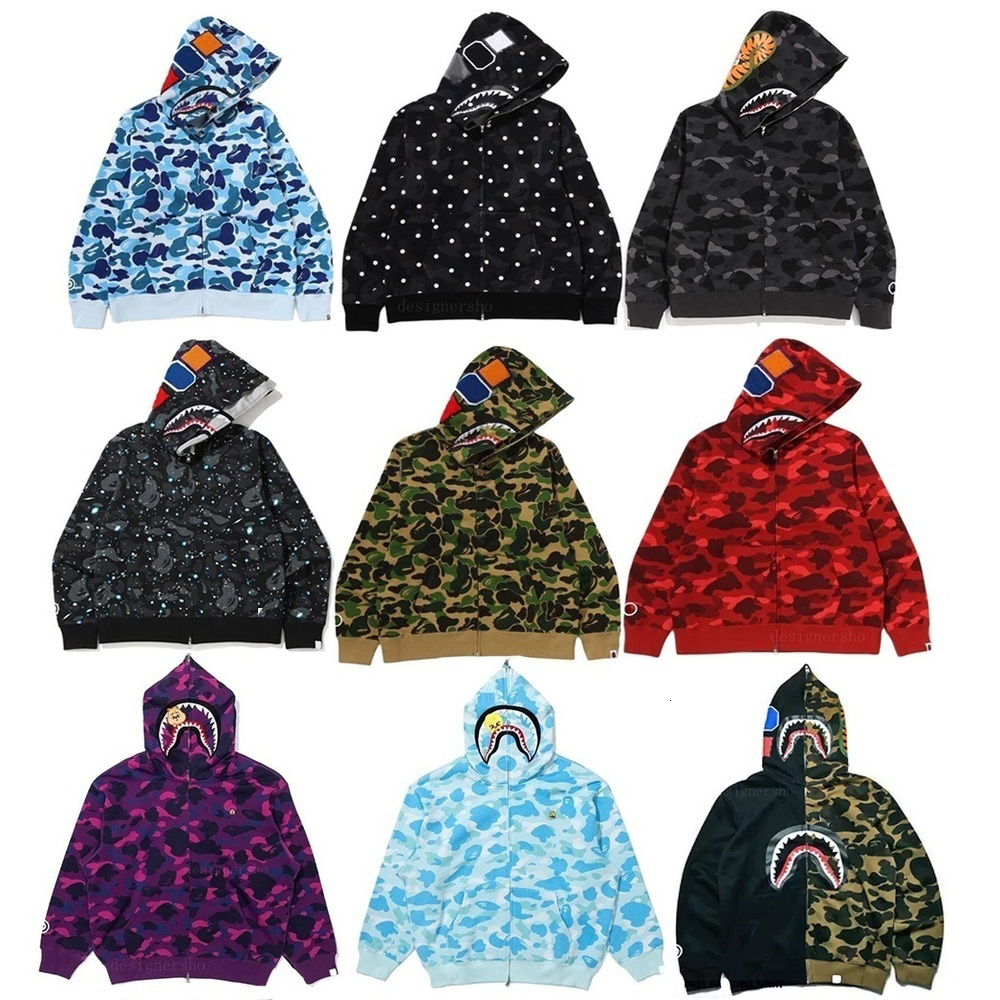 Mens Womens Hoodies Designer Hoodie Men Women Shark Print Long Sleeve Zip Up Sweatshirt Casual Streetwear Fashion Clothing Daily Outfit S-6XL 00