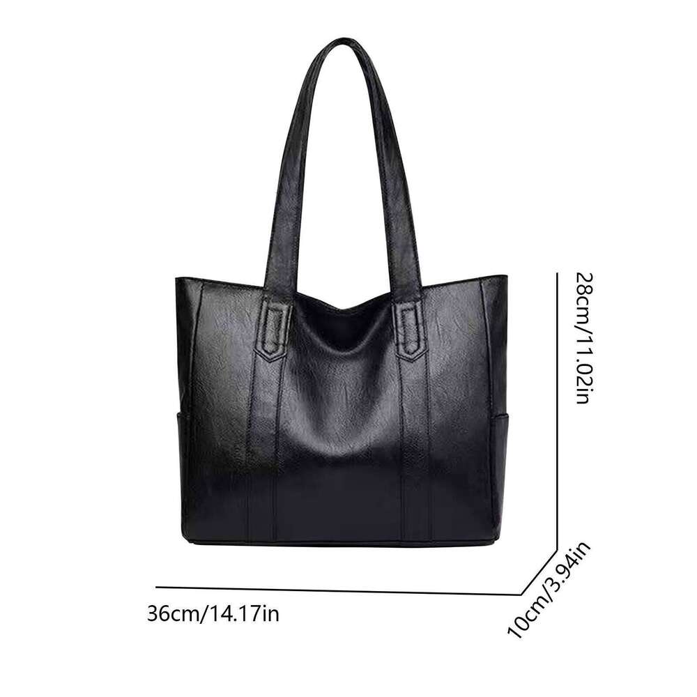 Big Soft Leather Bag Female 2025 New Tide Version Of Everything Simple Large Capacity Tote Single Shoulder Handbag Z260224