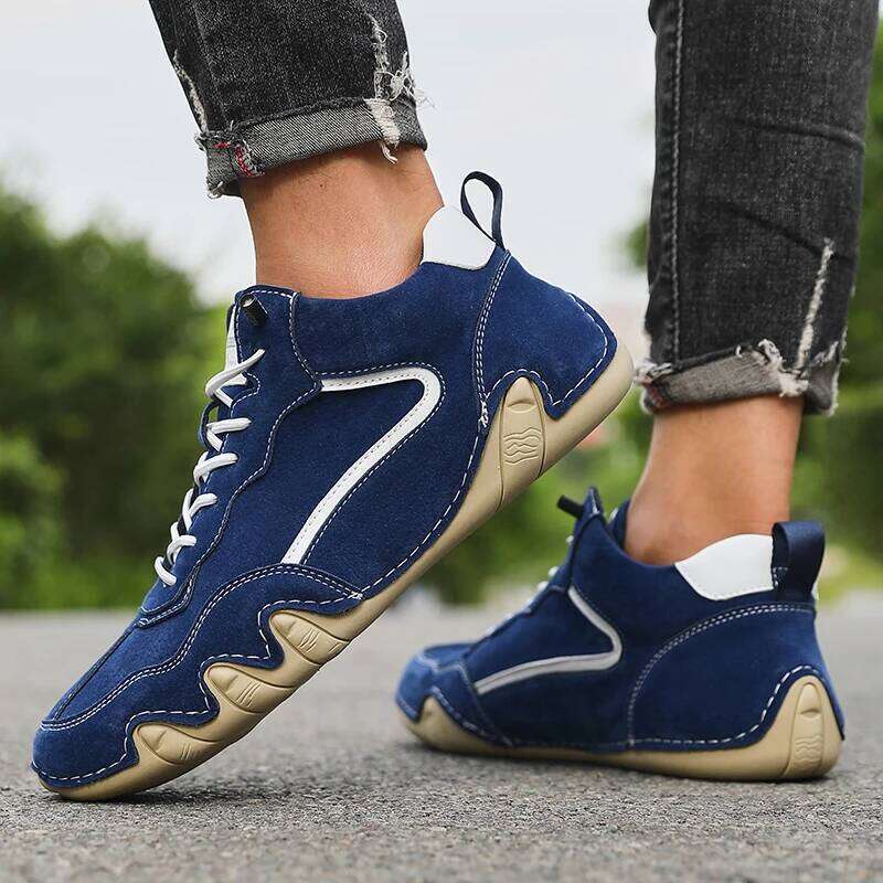 Casual Loafers Fashionable Low Cut Handmade Leather Sports Shoe 2025 New Retro British Style Men's Motorcycle Riding Boots