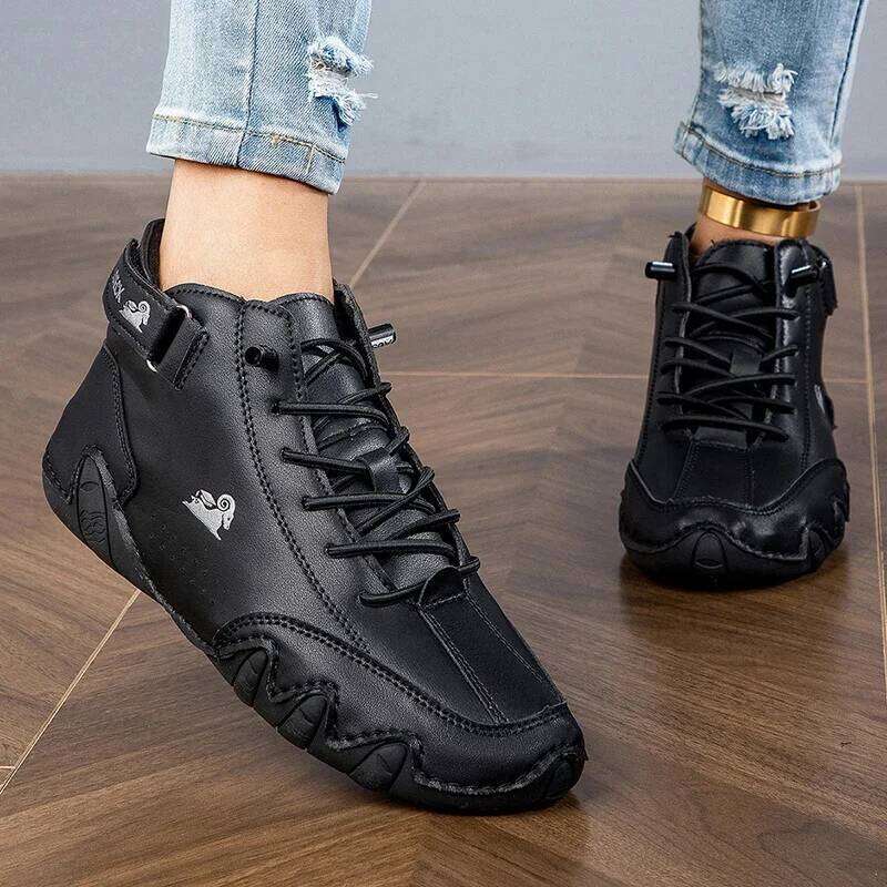 Retro High Top Women's Classic Charm Comfortable Soft Sole Anti Slip Durable Flat Fashionable Walking Travel Shoes