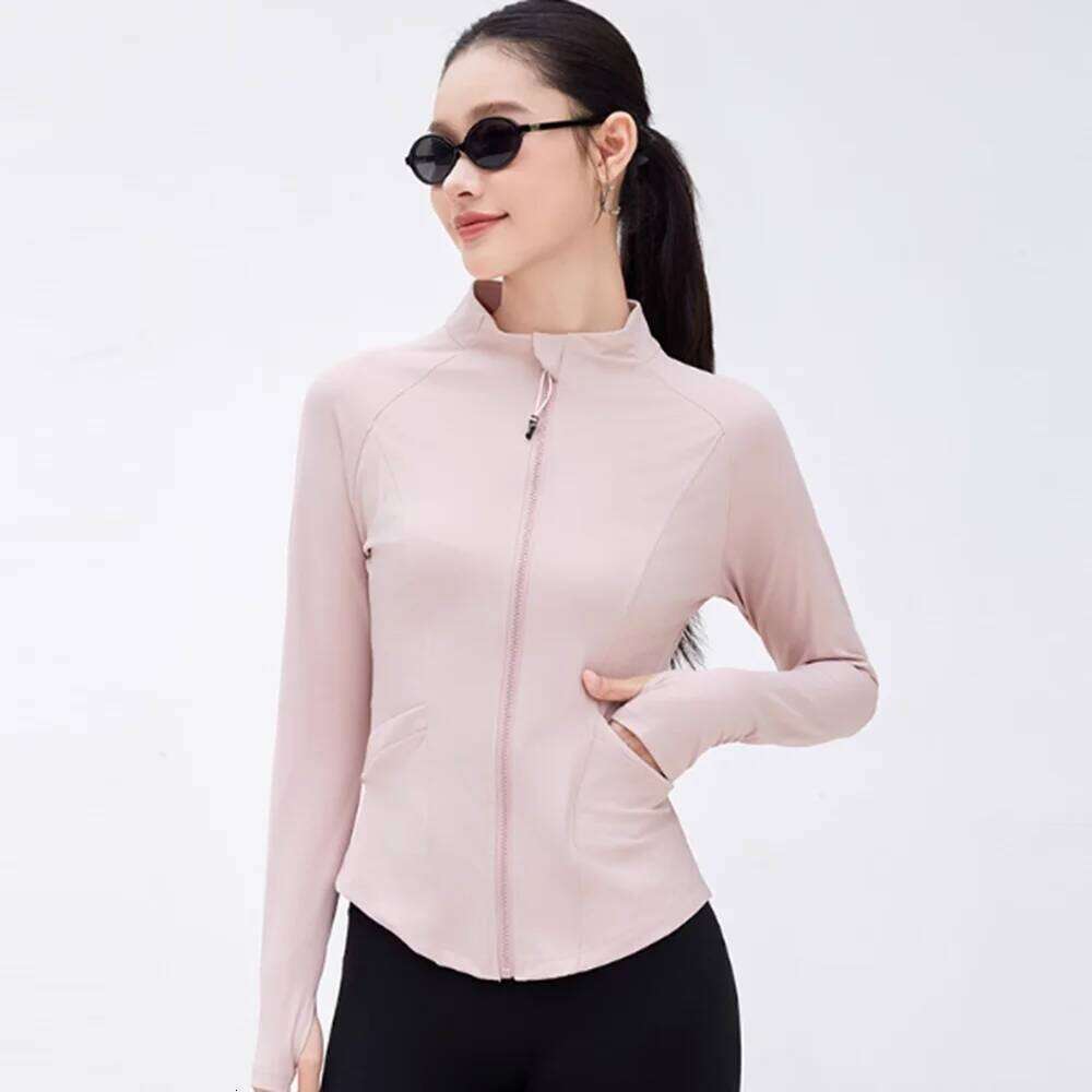 Women's Thermal Workout Stand Collar Slim Fit Zip Up Long Sleeve for Yoga Pilates Training 26Y0224