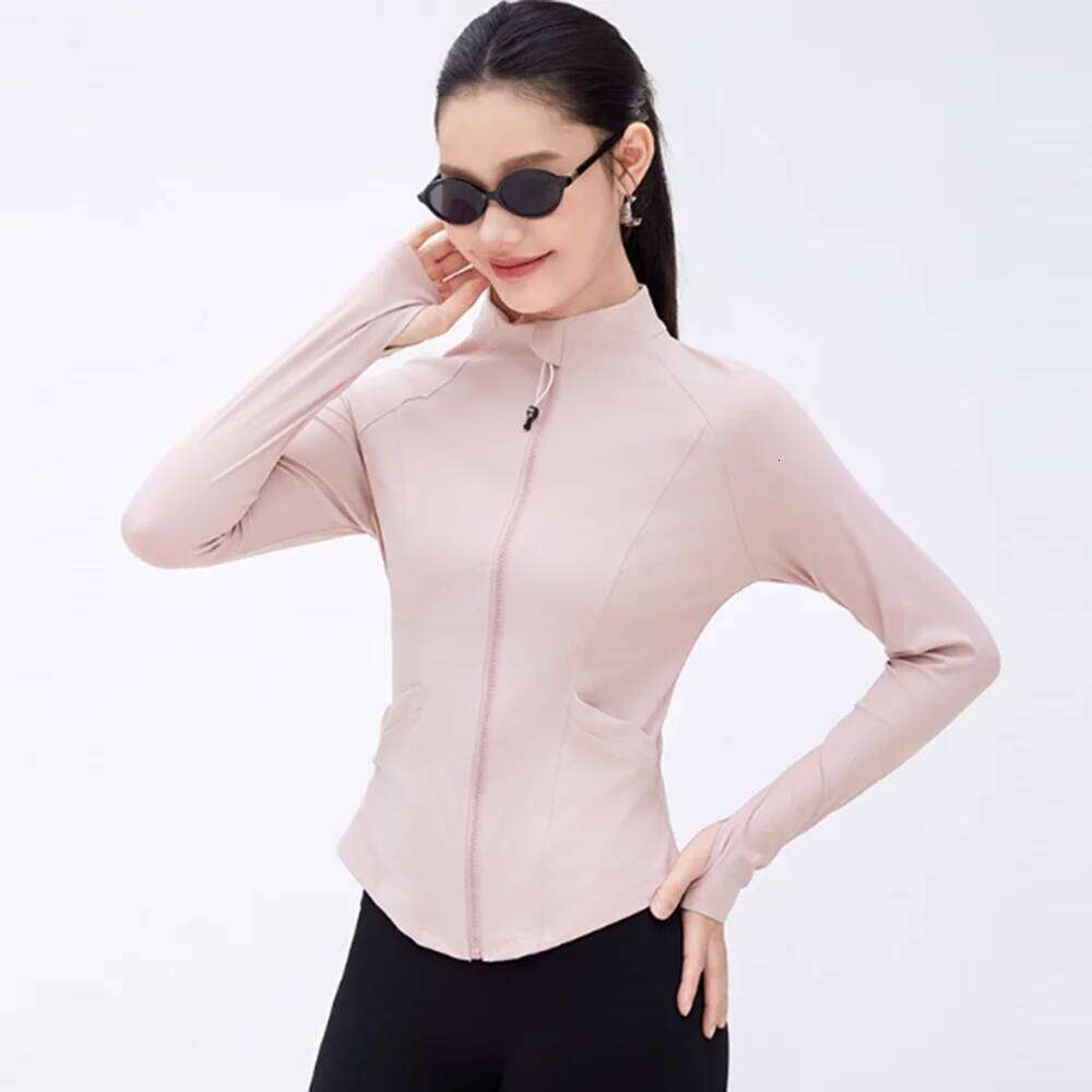 Women's Thermal Workout Stand Collar Slim Fit Zip Up Long Sleeve for Yoga Pilates Training 26Y0224