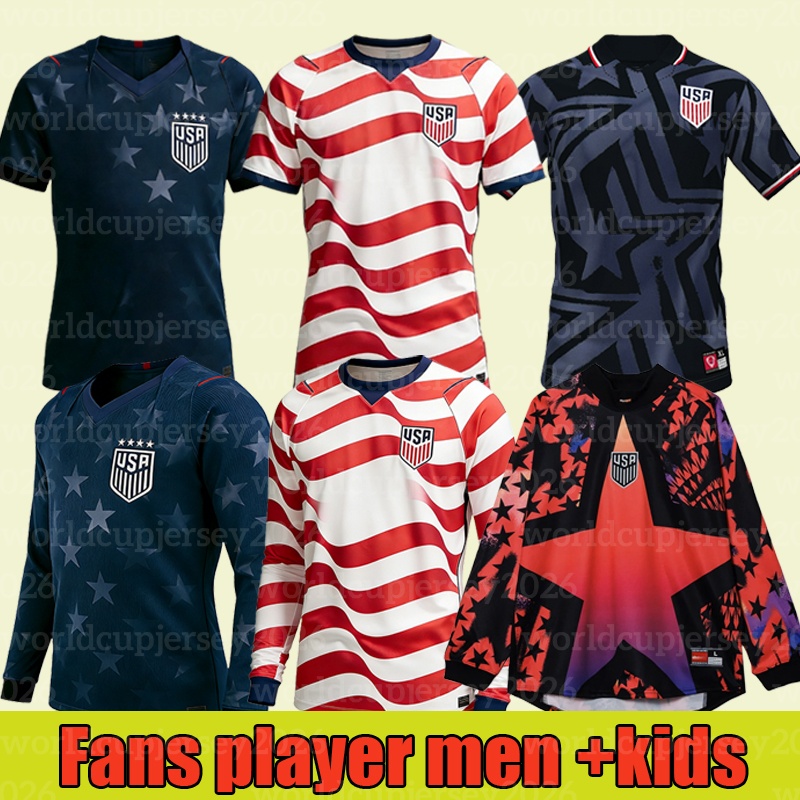 usa socer jersey 2026 PULISIC MCKENNIE 26 27 Lifestyle Retro goalkeeper pre match America Football Shirts World Cup USA jersey USMNT PLAYER Mens Kits kids set