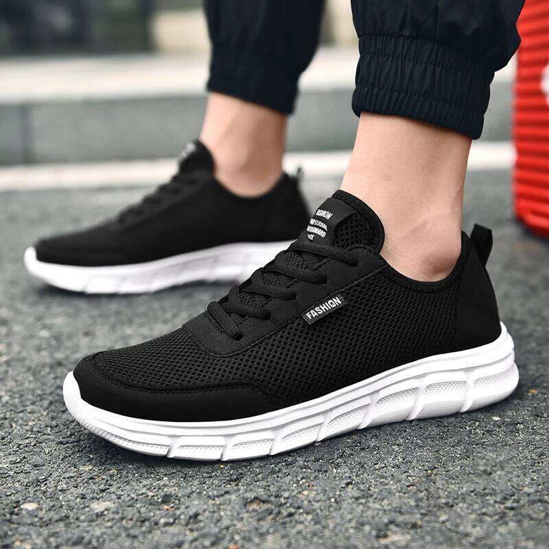 MAEDEF New Men's Shoes Mesh Breathable Comfortable Casual Sneakers Lace Up Walking Driving Flats Wear-resisting Male Sports Shoe