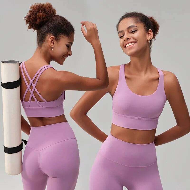 Nylon Sports Bra for Women Shock-proof Breathable Gym Female Yoga Tops Outdoor Running Fitness Workout Clothes Crop Top 26Y0224