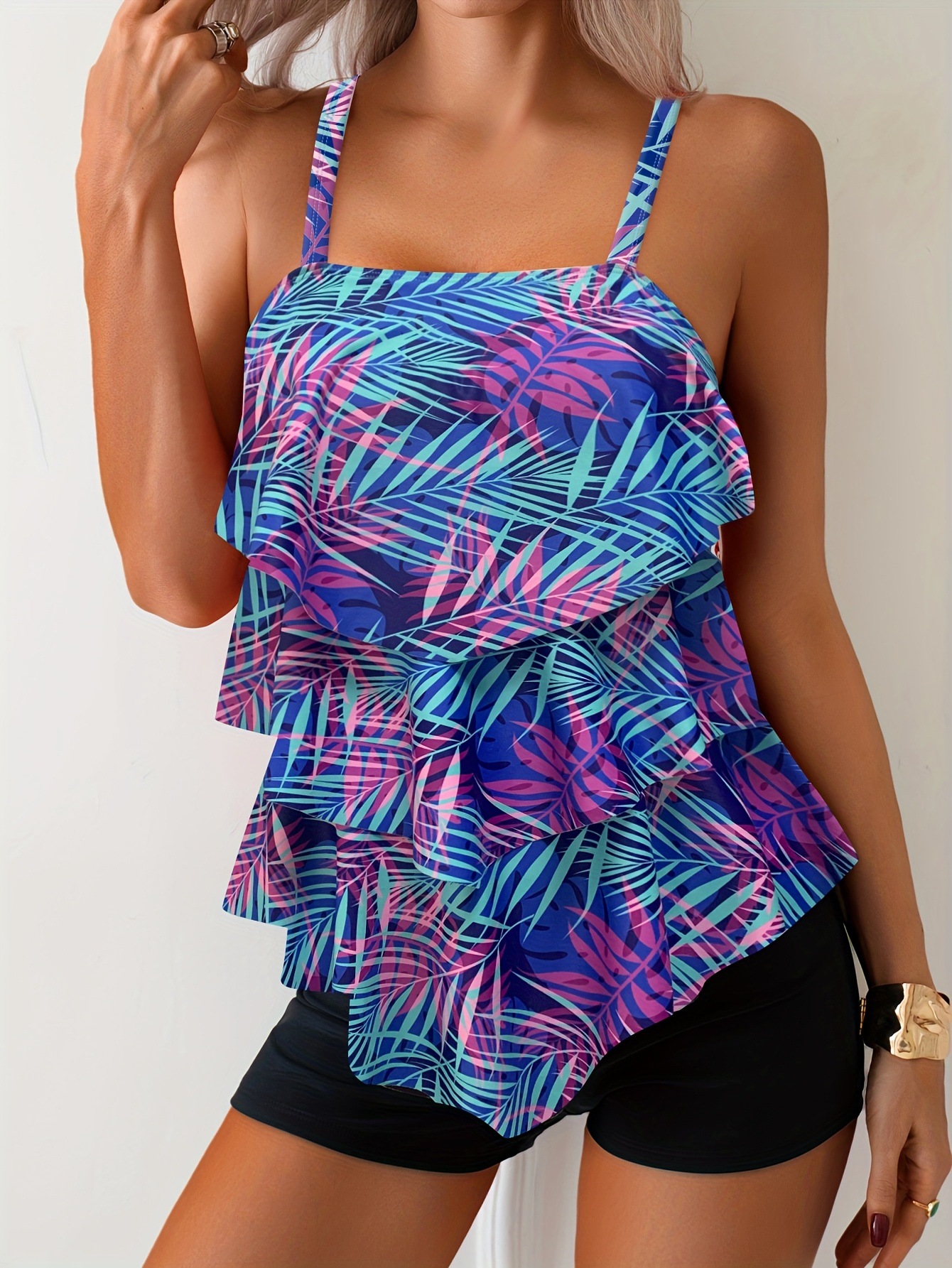 High-Waist Bikini - Women's Conservative Retro Tummy Covering Slimming Swimsuit for Summer - Mujer Tummy Control Swimwear Bikini