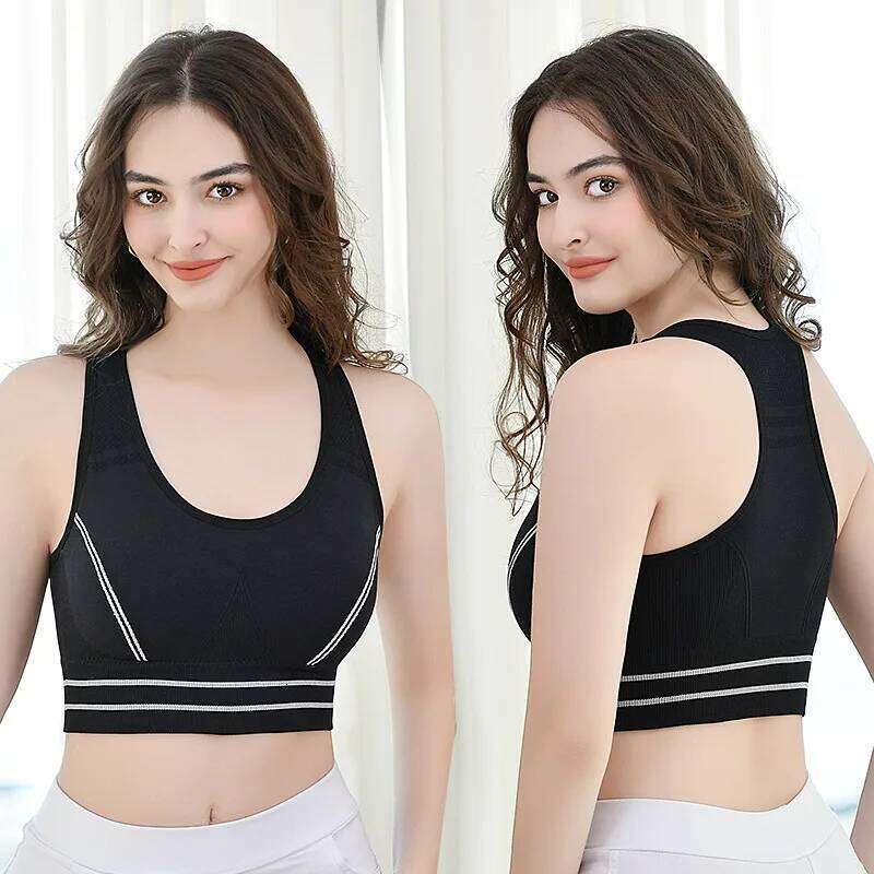Wire-Free Padded Seamless Sports Bras Women Large Size High Shockproof Support for Yoga, Gym & Fitness Training 26Y0224