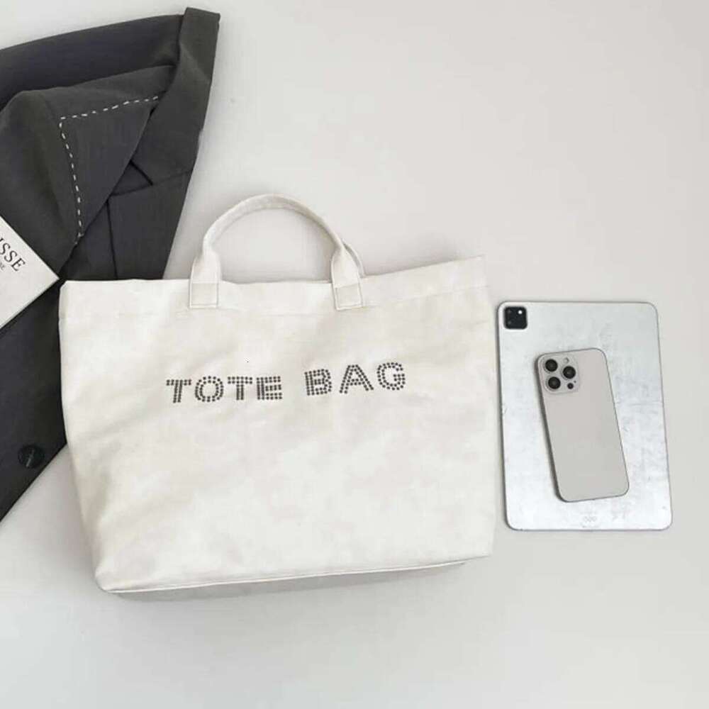 Luxury Velvet Tote Bag for Women Rhinestone Logo Embroidery Lightweight Large Capacity PU Water Resistant Comfort Handle Z260224