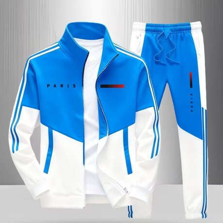 European and American Cross-Border New Printed Jacket Zipper Coat + Long Pants TEMU-Y2 Hot Men's Fashion Set