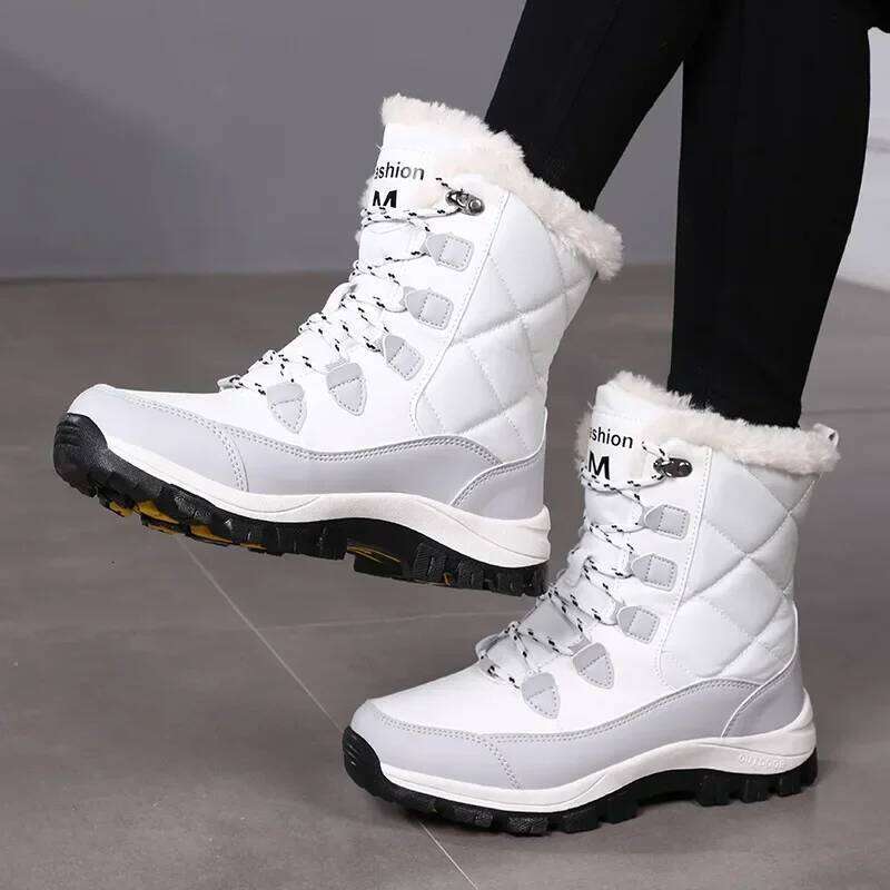 Snow for Comfortable Keep Warm Boots Waterproof Platform Casual Plush Flat Shoes Fashion Winter Women Sneakers