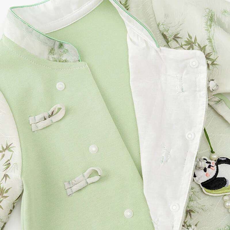 Autumn Baby Girl Outfits Newborn Boy Clothes Fashion Chinese Style Cute Panda Long Sleeve Cotton Rompers Jumpsuits BC217 26H0224