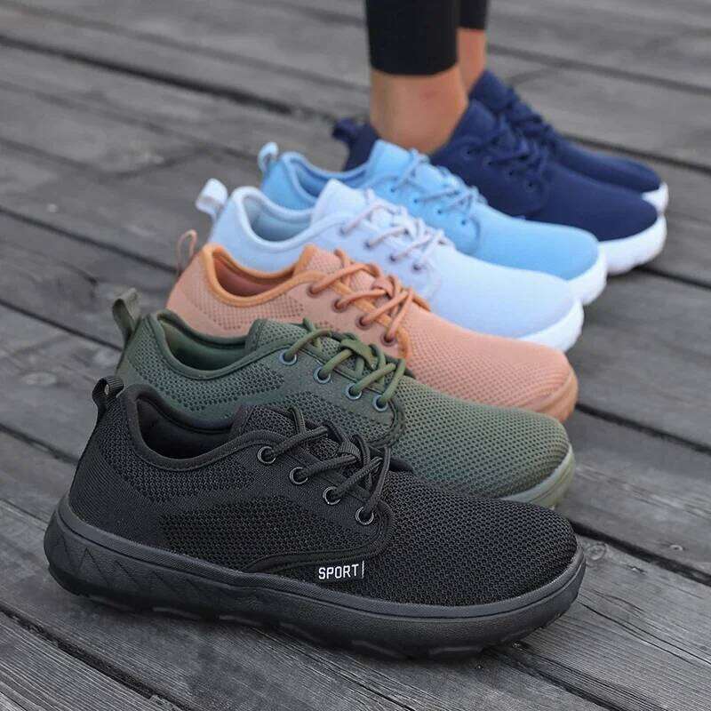 Men's and Women's Barefoot Wide Version Simple Platform Walking Sneaker Lace Up Outdoor Lightweight Casual Running Shoes