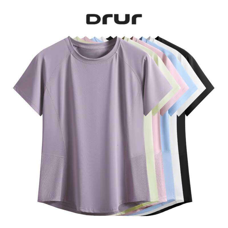 DRUR Tops Women Sportswear Breathable Quick Dry Short Sleeve Workout T Shirt Running Jogger Gym Yoga Clothing Activewear 26Y0224