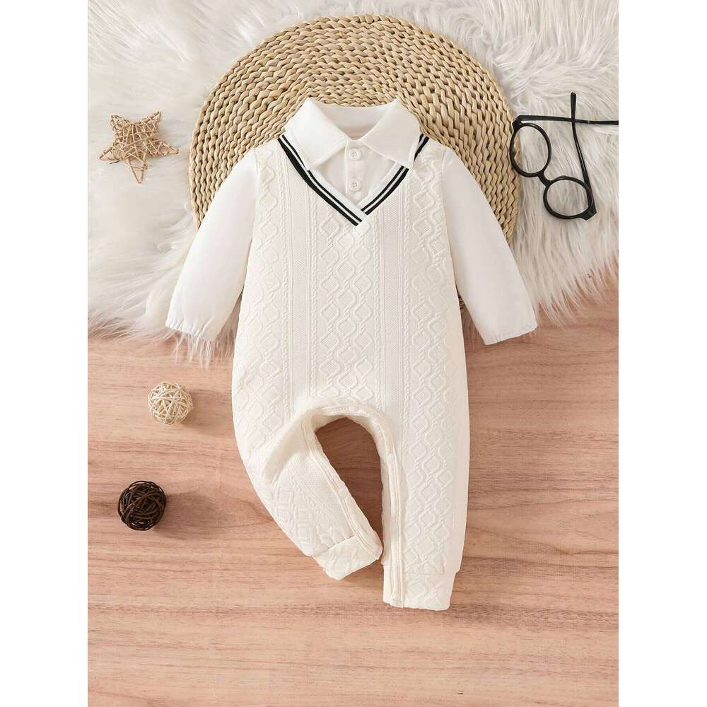 Infant Boys' Casual Polo Collar Romper 26H0224