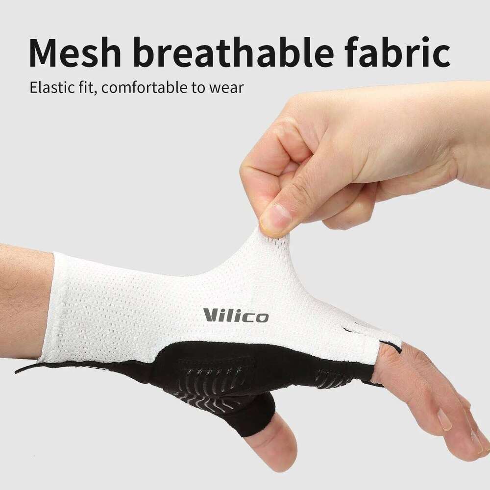 Short Cycling Fingerless Gloves Anti-slip Bicycle Lycra Fabric Half Finger Mitten for Mtb Road Bike Sports Racing 26H0224