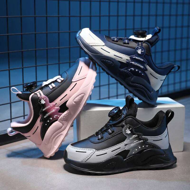 Children Sneaker Boys Casual Leather Student Walking Shoes Kids Non-slip Lightweight Girls Sports Running Tennis Footwear 26W0224