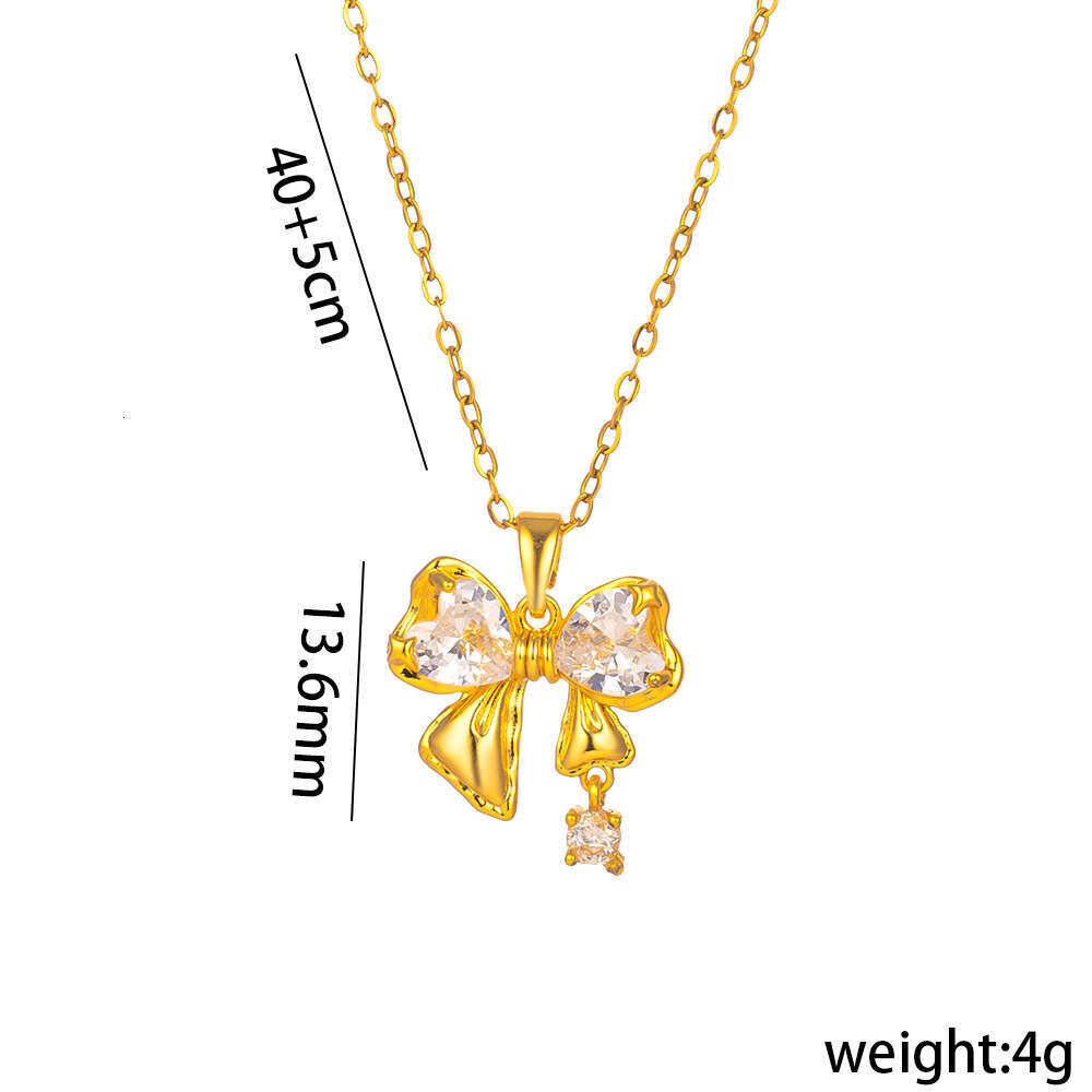 Diamond Necklace Niche Design Butterfly Zircon Pendant Minimalist Style Collarbone Chain For Women