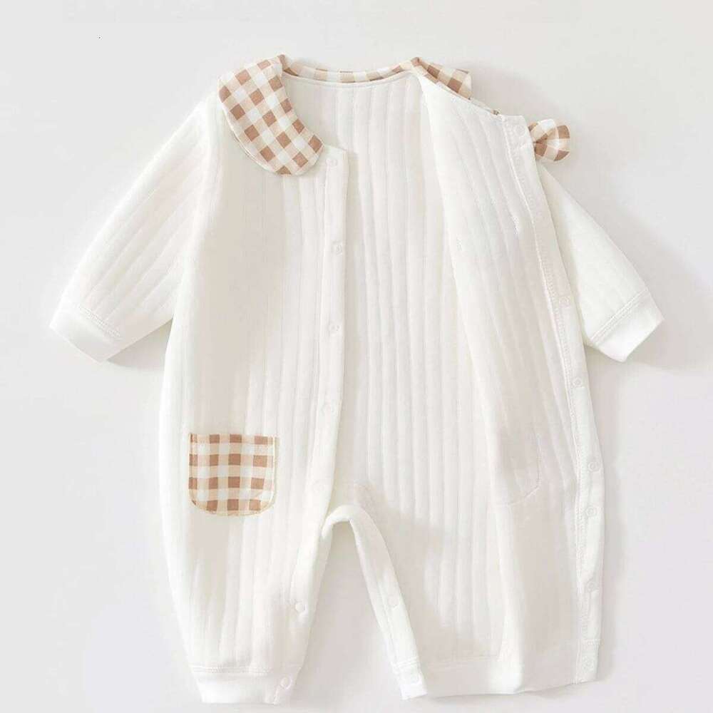 0 To 18 Month Infant Style Jumpsuit Baby Girl Spring Autumn Pure Cotton Clothing Newborn Boy Soft Warm Bodysuit Outwear 26H0224