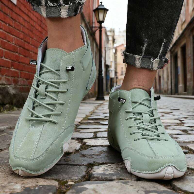 Classic Loafers Comfortable Fashionable Walking Casual Flat Shoe Multifunctional High Top Design Driving Men's Bare Boots