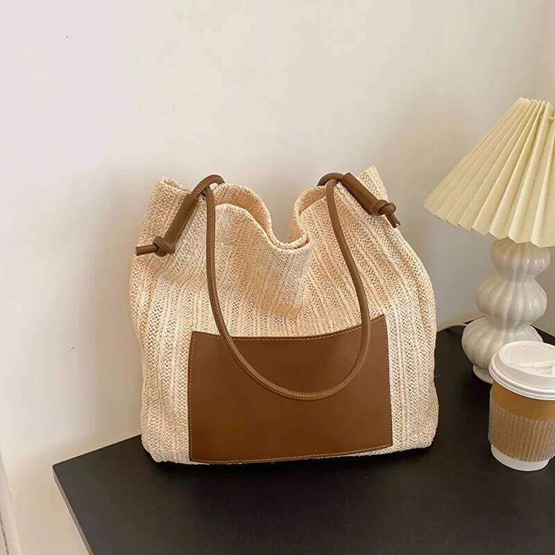Women Casual Handmade Shoulder Beach Hollow Out Knitting Tote Bag Large Capacity Handbag Z260224