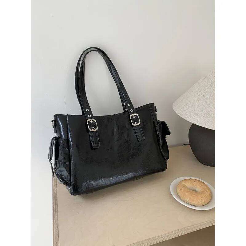 Sweet Cool Style Large Capacity Tote Personalized Portable Motorcycle Simple Y2K Shoulder Commuter Crossbody Bag Z260224