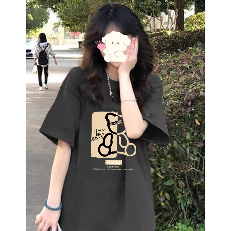 200g Pure Cotton Short-Sleeve T-Shirt for Women, Fashion Korean Style, Student Tee, Unisex Couple Half-Sleeve, Versatile & Age-Reducing T-Shirt