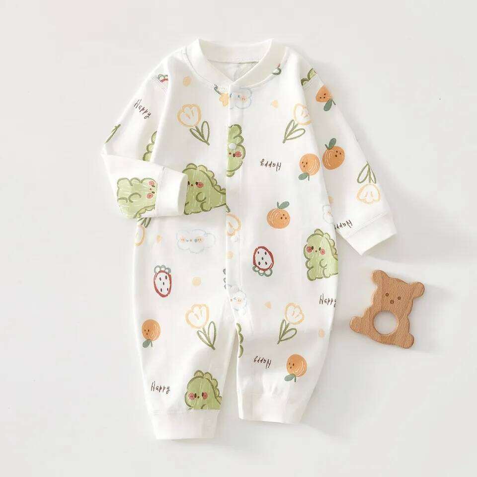 AYNIGIELL Spring Autumn 0-12 Months Baby Jumpsuits, 100% Cotton Long Sleeve Clothes, Soft Newborn Rompers for Girls & Boys. 26H0224