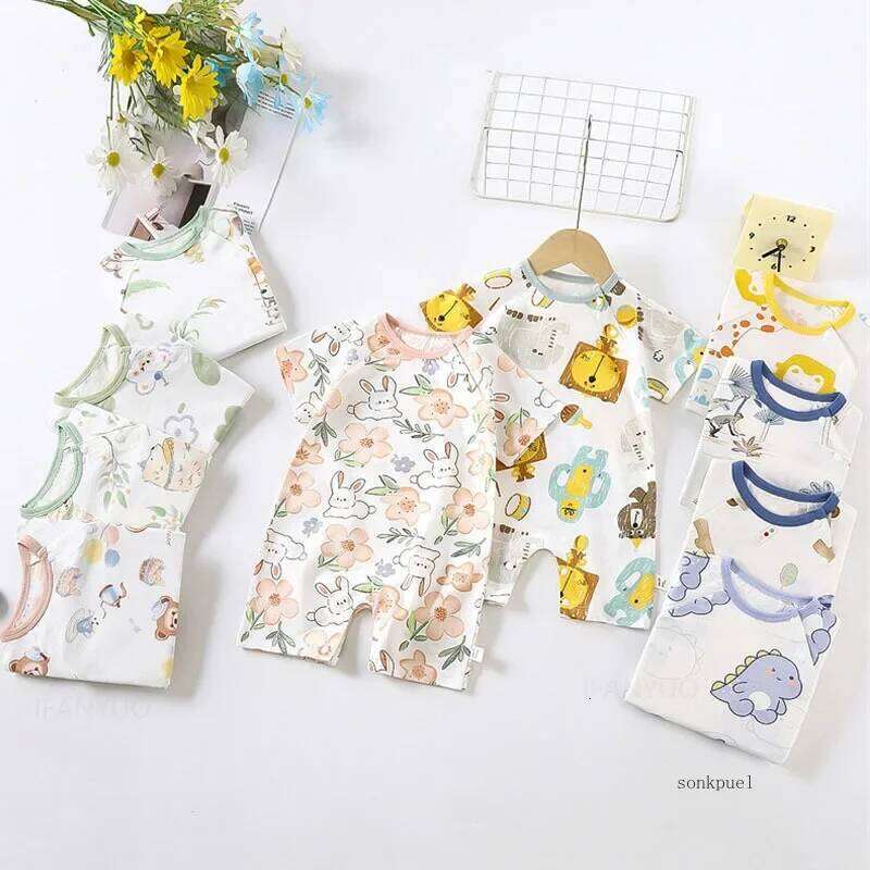 New Summer Clothing Baby Onesie Newborn Pure Cotton Short-Sleeve Lightweight Romper Jumpsuit 26Y0224