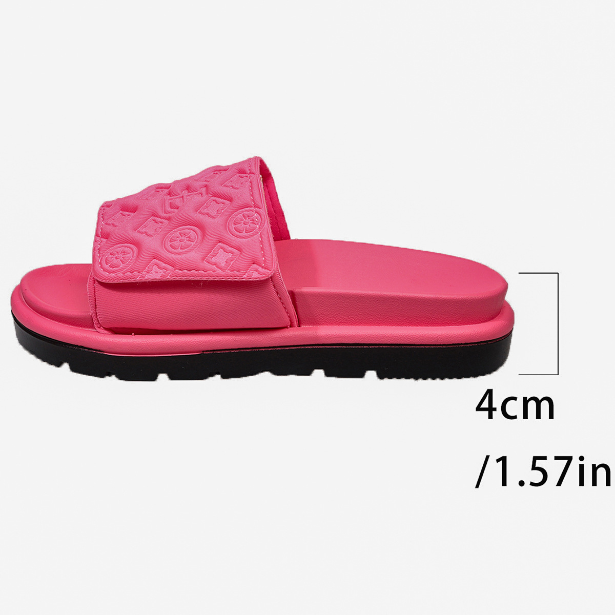 Free Shipping 2026 Summer New Embossed Design Women's Thick Bottom Slippers Outdoor Beach Versatile Fashion Cool Slippers