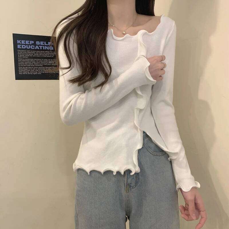 Skinny Knitted Shirt Women Pullover Sweater Tops Spring Autumn Female Long Sleeve Elastic V-neck Slim Knit Bottoming Shirts 26L0224
