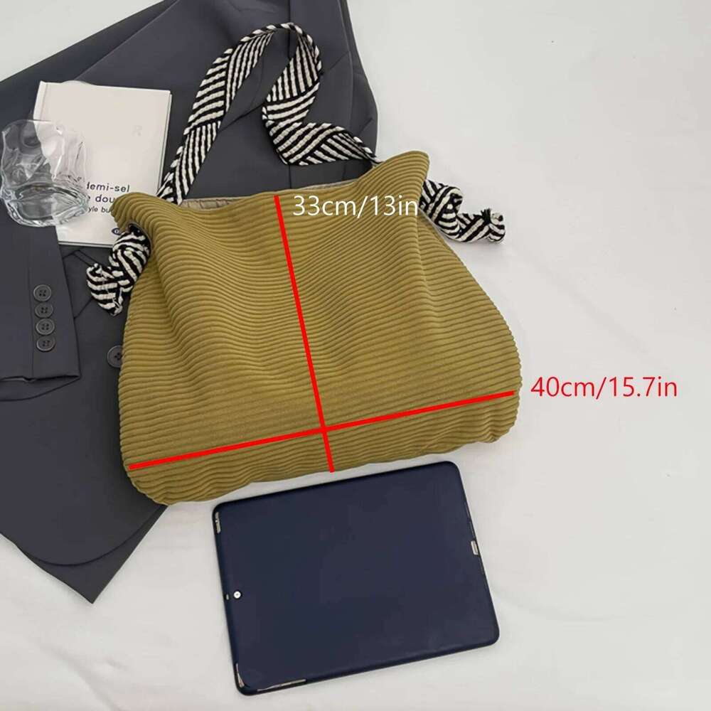 Women's Fashion Corduroy Tote Casual Handbag Shoulder Bag, Large Capacity, Daily Commute, Shopping Bags, Purse Phone Pouch Z260224