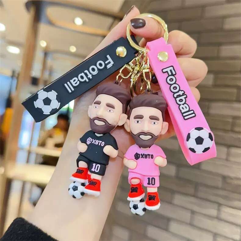New cartoon football star Messi keychain cute bag pendant, car keychain, gift wholesale
