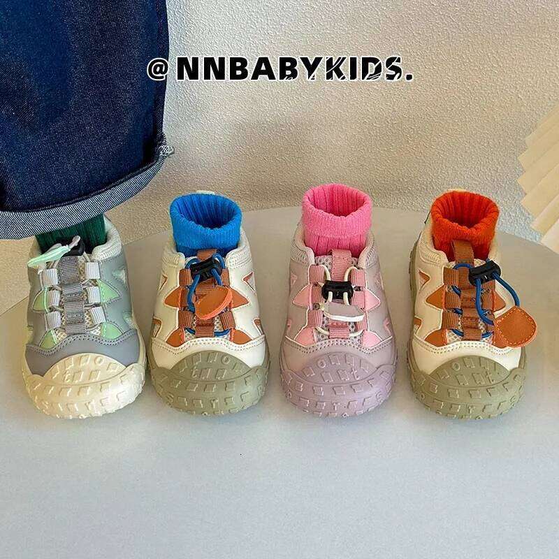 Soft sole children's sneakers 2025 spring autumn new girl web breathable casual fashion boy daddy shoes 26W0224