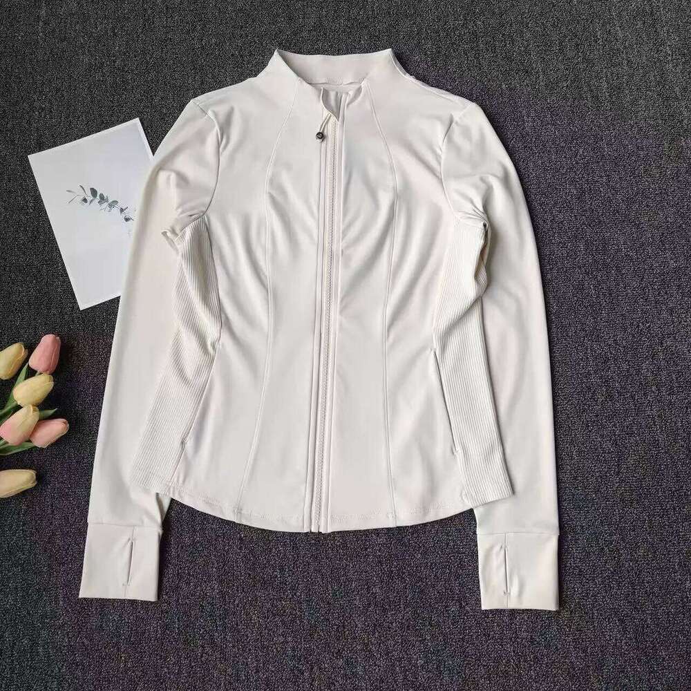 Outdoor Gold Zipper Women's Yoga Sports Long Sleeve Sport Tops Fitness Slim-Fit Workout Coat Shirt Cloth 26Y0224
