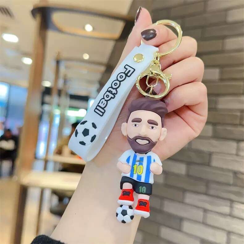 New cartoon football star Messi keychain cute bag pendant, car keychain, gift wholesale